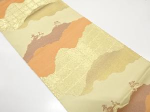 アンティーク　道長取りに樹木模様織り出し袋帯（材料）